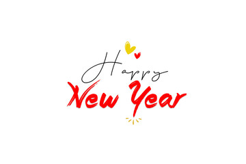 Happy new Year lettering for greeting cards, banners, posters, isolated on white background.