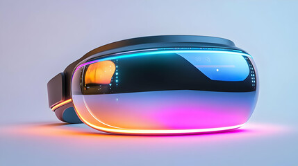 3D Glossy VR Controller Showcasing Holographic Price Comparisons for Smart Shopping - Sleek Design Wide Shot with Copy Space