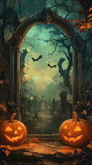 Obraz premium Halloween card background frame image