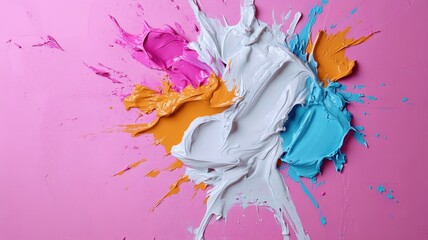 Naklejka premium Vibrant Abstract Composition: Soft Pastel Tones with Bold Streaks of Contrast