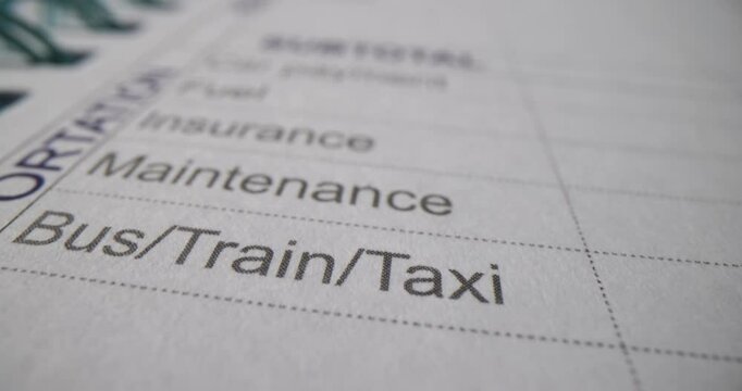 Create monthly interim budget for expenses. Monthly budget printout with subtotal text