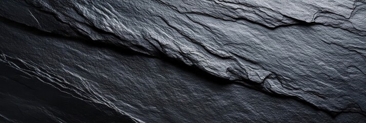 Dark Slate Texture with Natural Lines and Patterns