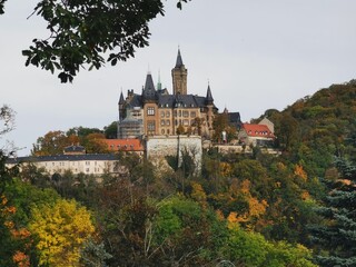 Fototapeta premium Schloß Wernigerode in Sachsen-Anhalt im Herbst