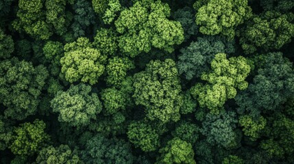 Aerial View of a Lush, Dense Forest Canopy