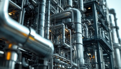 Industrial pipe rack at a chemical and hydrogen processing facility