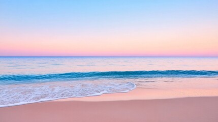 Obraz premium Serene Beach View at Dawn with Gentle Waves