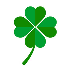 Leaf clover icon. Green clover icon on white background. Vector icon.