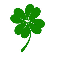 Leaf clover icon. Green clover icon on white background. Vector icon.