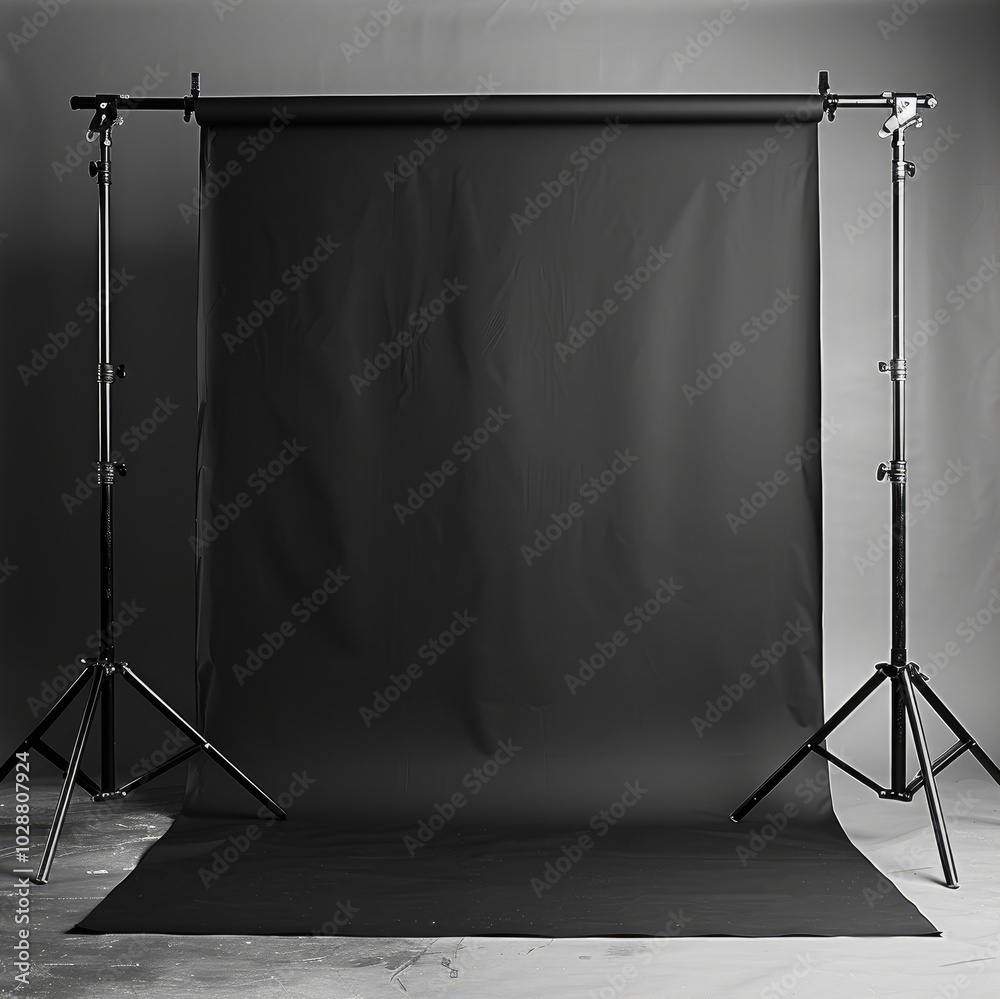 Wall mural a black grey gradient studio background for an object to be be placed in front of.