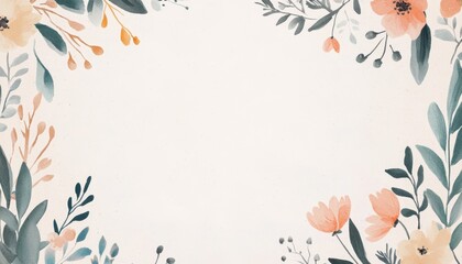 Elegant minimalist floral border invitation card for weddings and celebrations