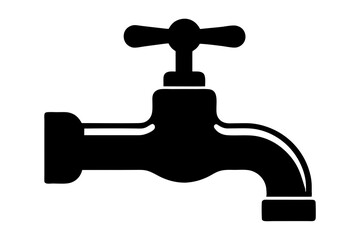 Water Tap Sign vector silhouette | vector silhouette illustration on white background