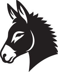 Donkey head silhouette vector