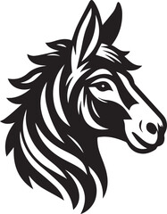 Donkey head silhouette vector
