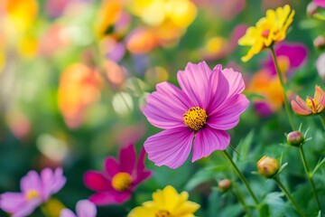 Cosmos flowers in the garden, Cosmos flowers blooming in the garden