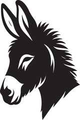 Donkey head silhouette vector