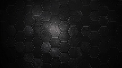 A dark hexagon grid with a gradual edge fade, offering a bold tech aesthetic for gaming or web banners.