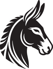 Donkey head silhouette vector