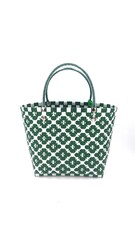 woven basket plastic on isolated white background