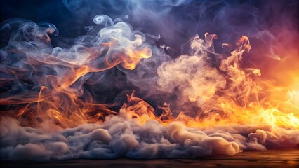 Fototapeta premium dynamic smoky fire effect creating a vibrant abstract background