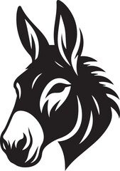 Donkey head silhouette vector