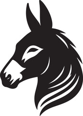 Donkey head silhouette vector