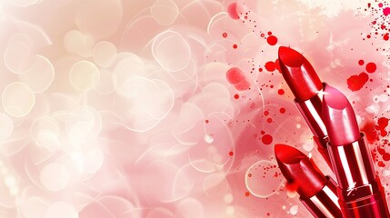 Make up lipstick mock up cosmetics wallpaper background
