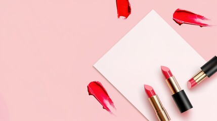 Make up lipstick mock up cosmetics wallpaper background