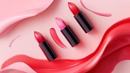 Make up lipstick mock up cosmetics wallpaper background