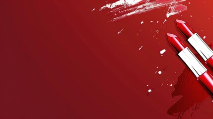 Make up lipstick mock up cosmetics wallpaper background