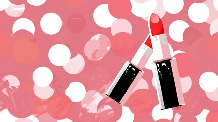 Make up lipstick mock up cosmetics wallpaper background