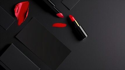 Make up lipstick mock up cosmetics wallpaper background