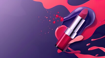 Make up lipstick mock up cosmetics wallpaper background
