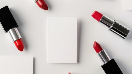 Make up lipstick mock up cosmetics wallpaper background