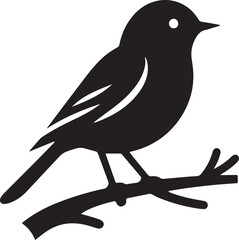 vector silhouette bird art work black and white