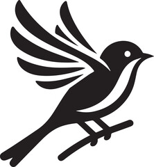 vector silhouette bird art work black and white