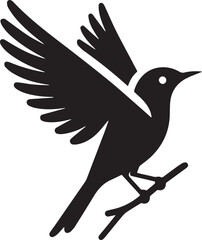 vector silhouette bird art work black and white