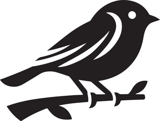 vector silhouette bird art work black and white