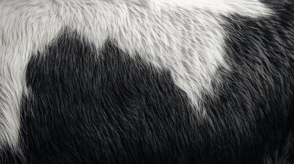 Close-Up of Black and White Fur with a Defined Border