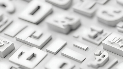 3D Minimalist Tile Pattern with Geometric Shapes, Discount Symbols & Currency Icons for Modern Business Advertising