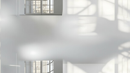 Fototapeta premium 3D Minimalist White Studio with Seamless Backdrop for Photography - Slow Zoom Out Reveals Space for Branding and Creative Projects