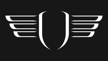 Abstract Shield with wings Logo symbol