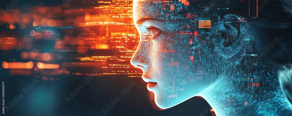 Poster futuristic educational interface with holographic book projections, ai tutor avatar, and elegant abs