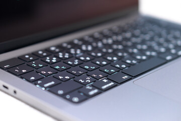 ノートPCのキーボード　黒