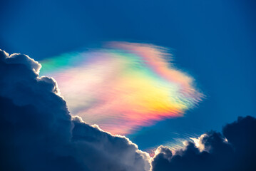 Angkor Wat Cambodia, A rare Rainbow Clouds called Cloud Iridescence