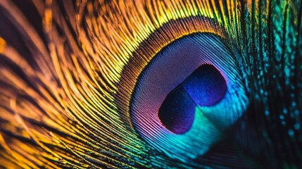Obraz premium Close-up of a Peacock Feather's Eye Spot