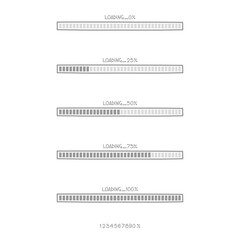 collection set of cute doodle hand draw loading process progress counter bar computer battery, banner, flat design vector illustration