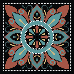 ceramic tile pattern vector, vintage damask wallpaper, colorful seamless floral background, texture for design floor, wall, textile, paper, tiled, Portugal, Morocco	
