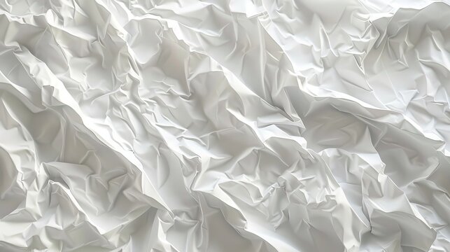 Crumpled paper background very white plastic fabric texture