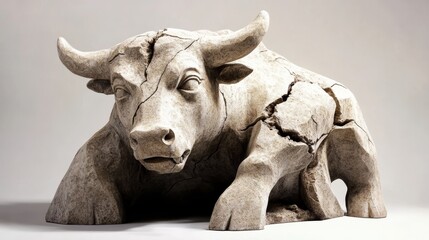Broken Bull Sculpture.