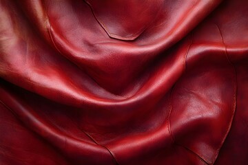 Fototapeta premium Leather texture: Elegant folds and shading A representation of high quality leather with visible wrinkles and shading that highlight the softness and structure of the material.